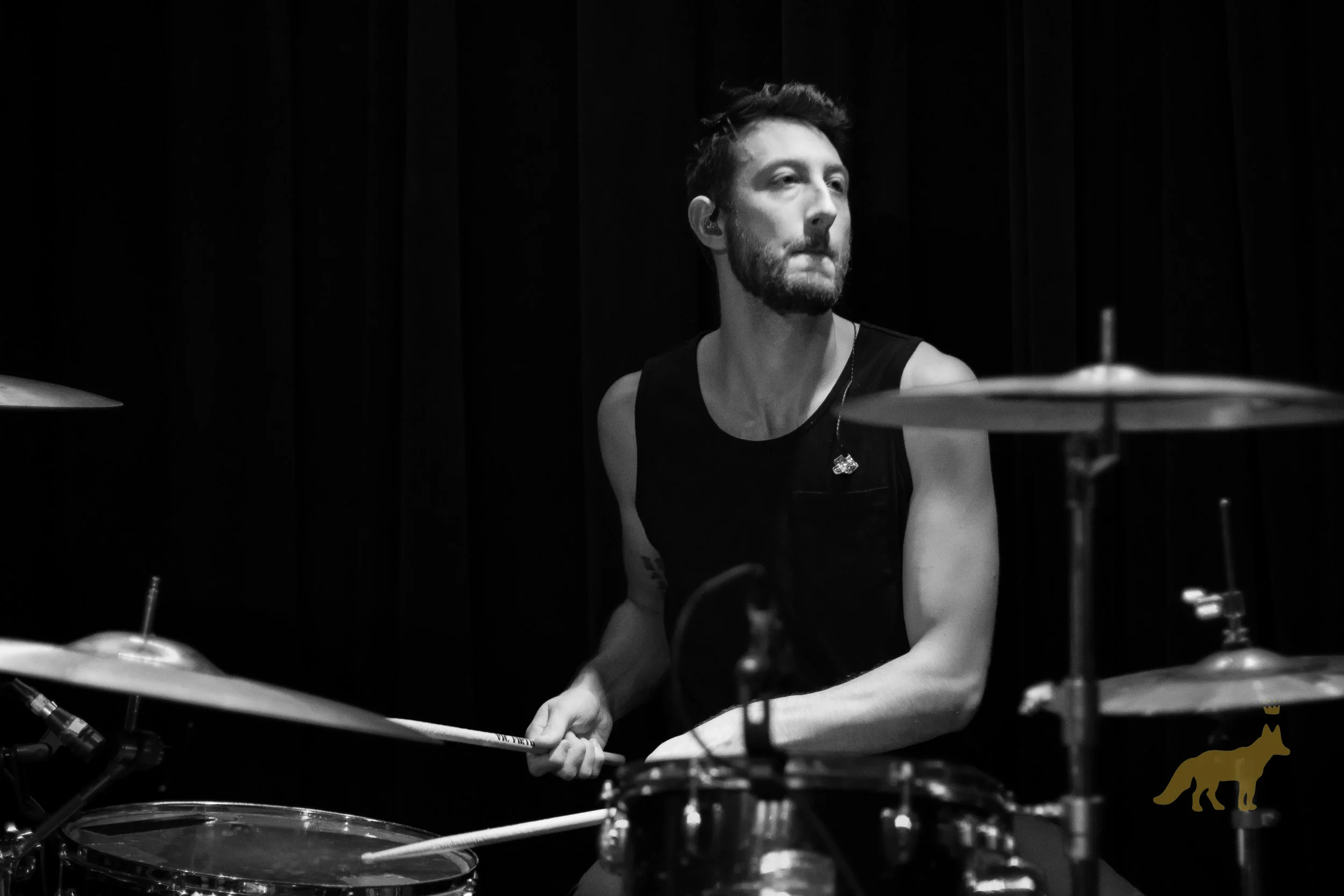 Mark Robinson of Revel In Romance on Drums. Photo courtesy of Kevin Vallejos.
