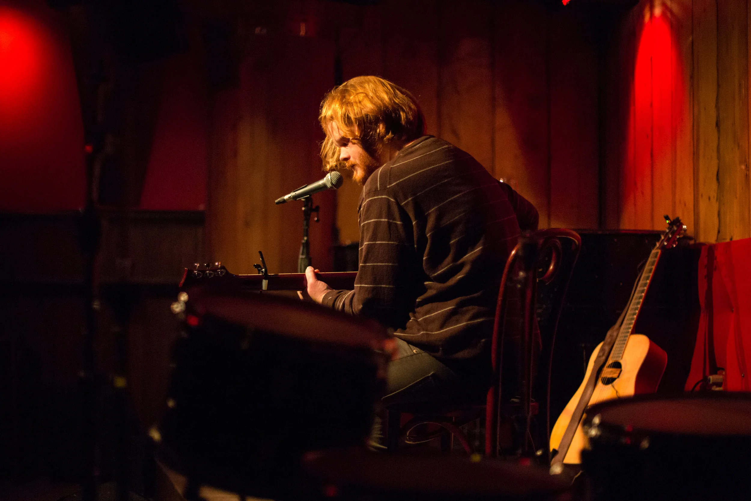 J. Alan Schneider performing his EP release show at Rockwood Music Hall, Stage 3. Photo courtesy of Sergio Carrasco.