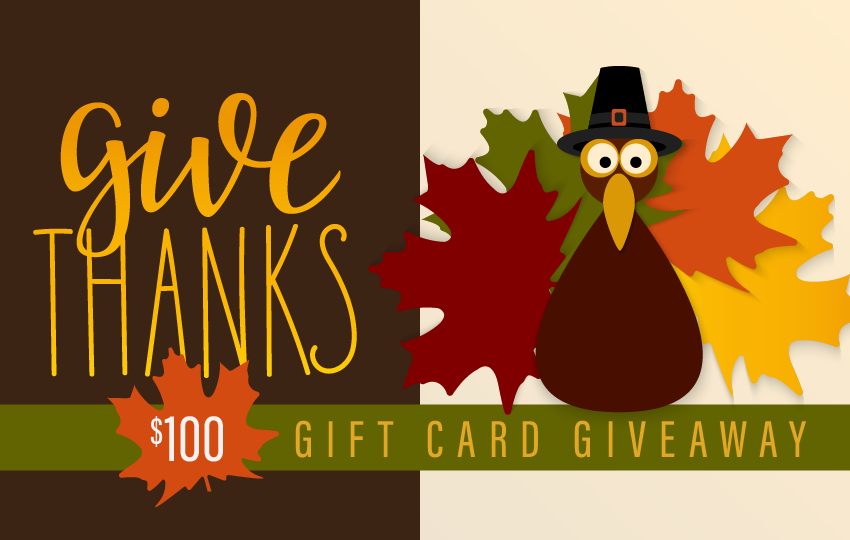 Give Thanks $100 Gift Card Giveaway