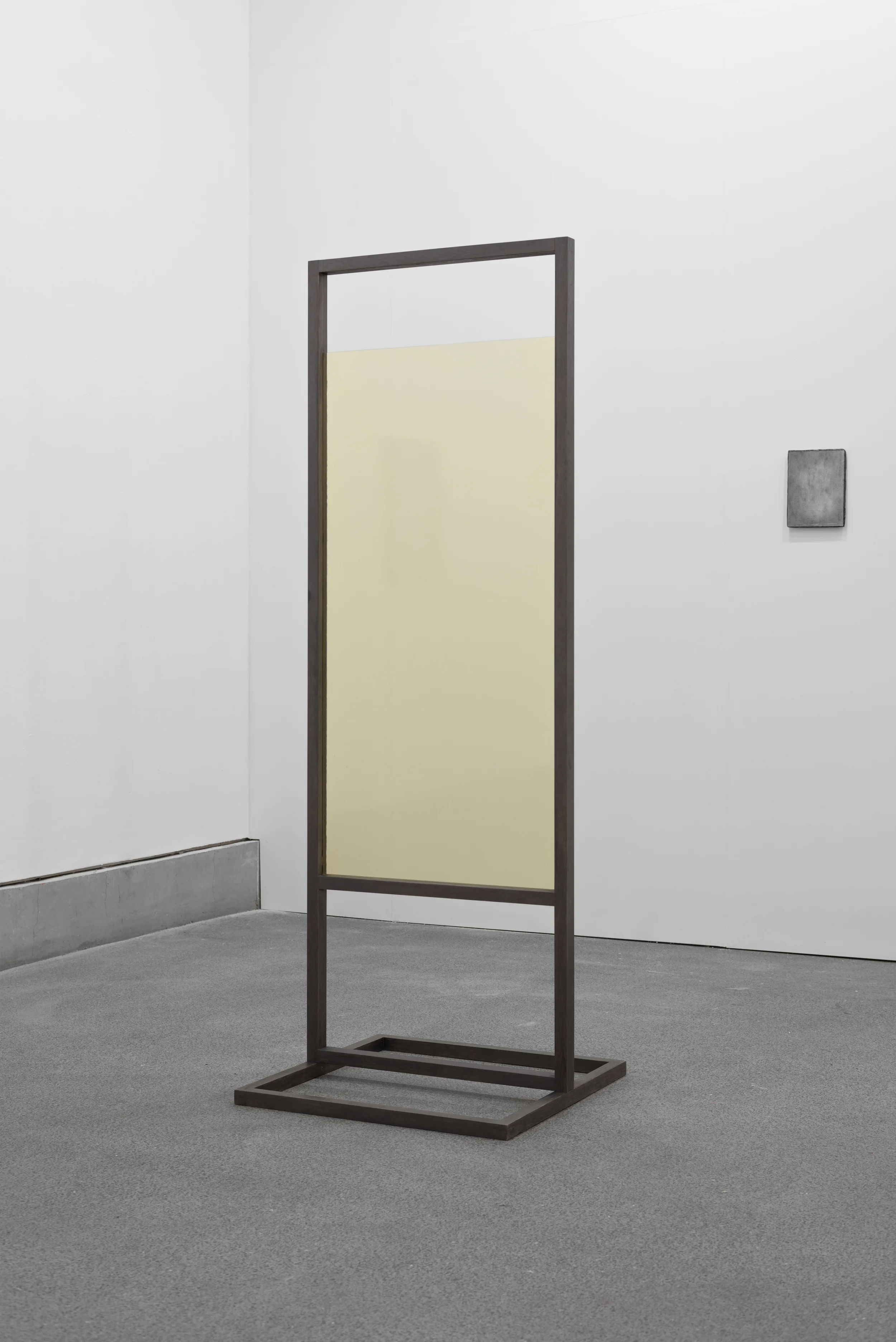 Stand (Pale Straw), 2014, Pencil on beech frame and glass 1890 x 655 x 650 mm
