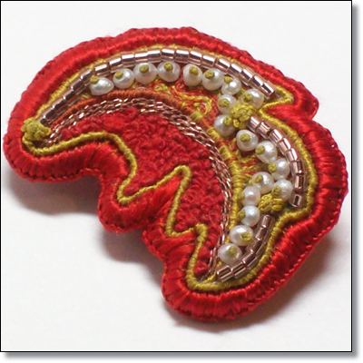 This photo has a few different uses of french knots.