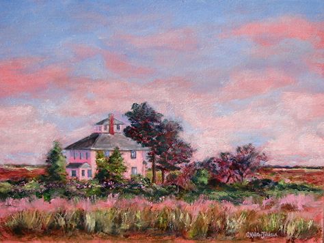 Tillies House (The Pink House), Oil by Christine Molitor Johnson