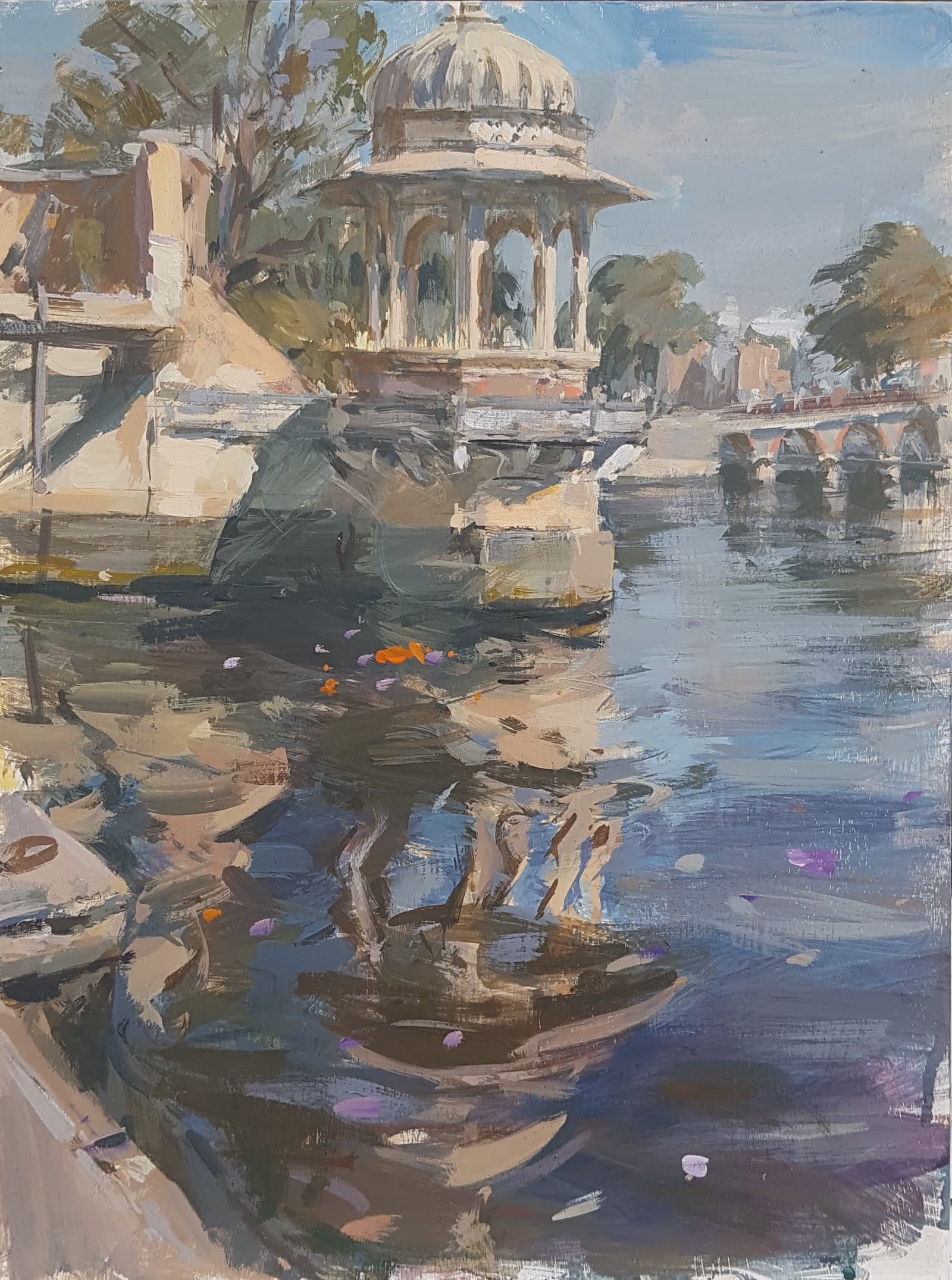 Chattri on Lake Pichola, morning..jpg