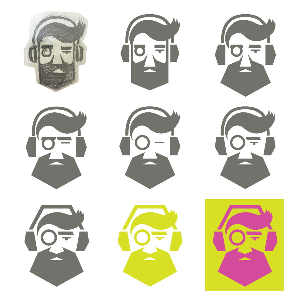 Bearded Gentleman Logo Design Process