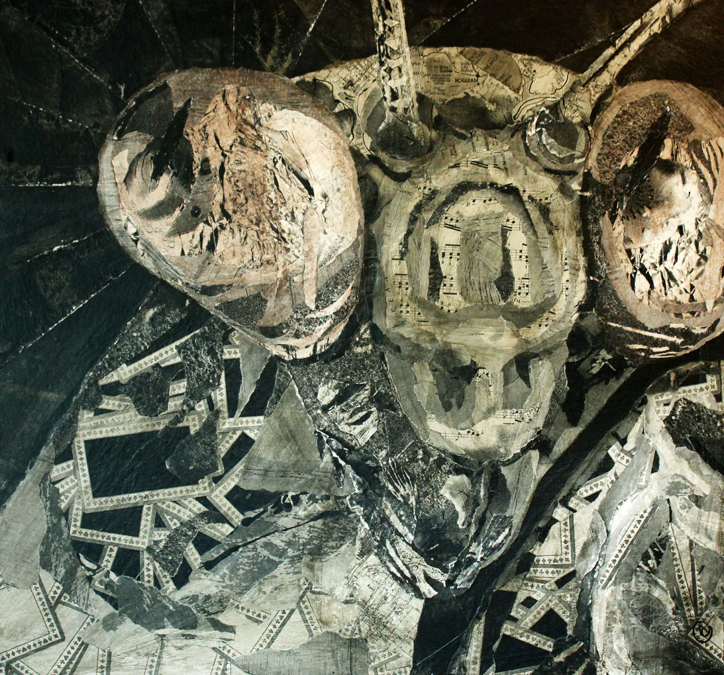 The Better to See You18” x 18”, Mixed photocopy paper collage, acrylic, 2016