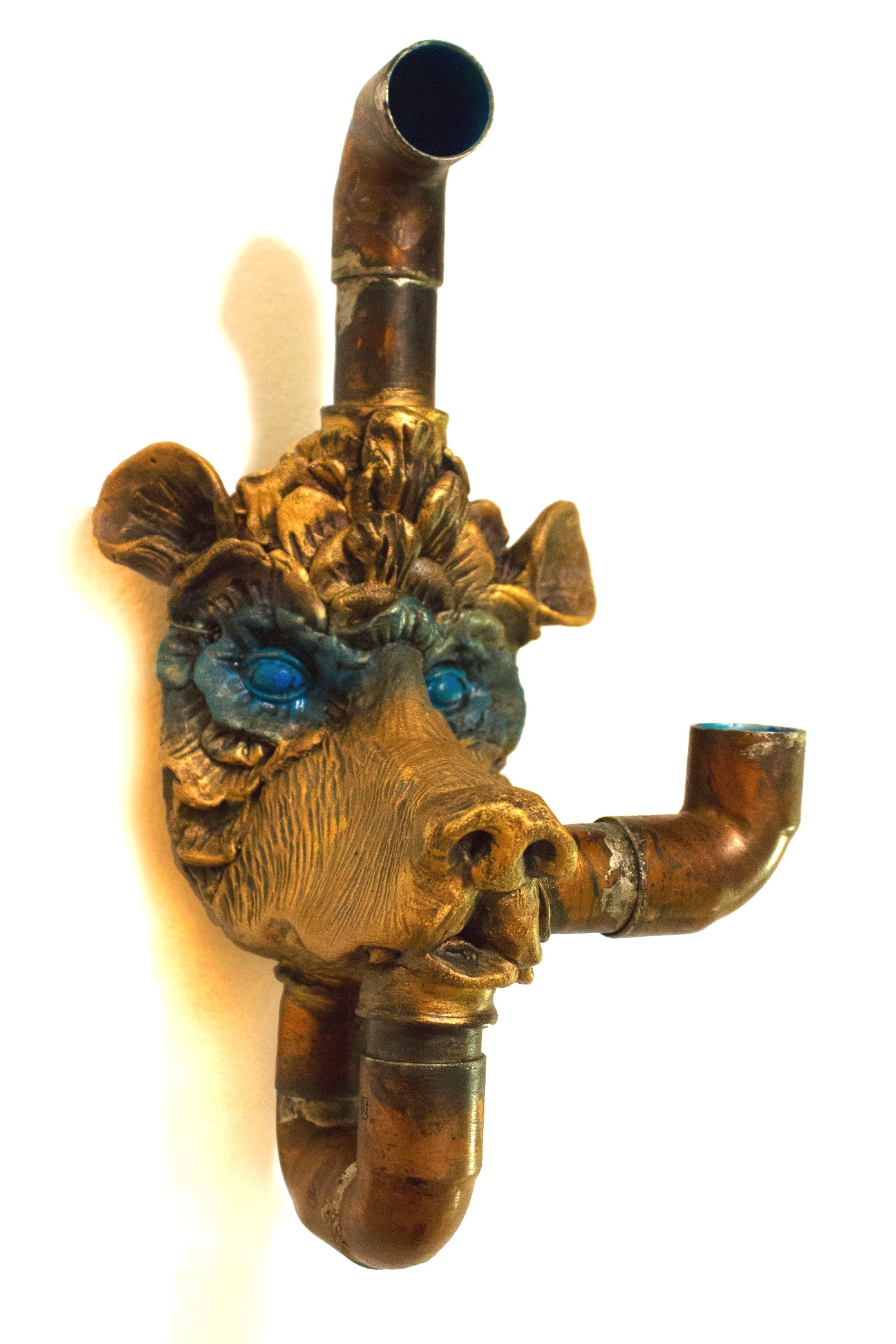 Pipe Dream, (Ceramic, copper pipe, acrylic, wax) 201810" x 6" x 6" | Private collection