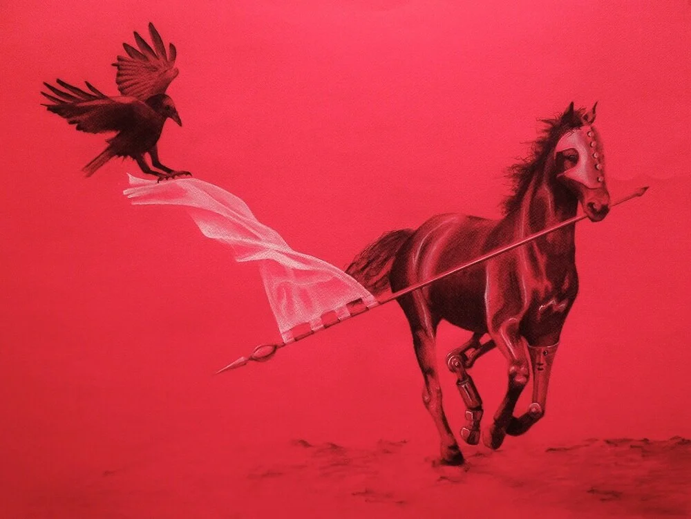 A Matter of Faith18" x 24" Charcoal on red paper, 2015