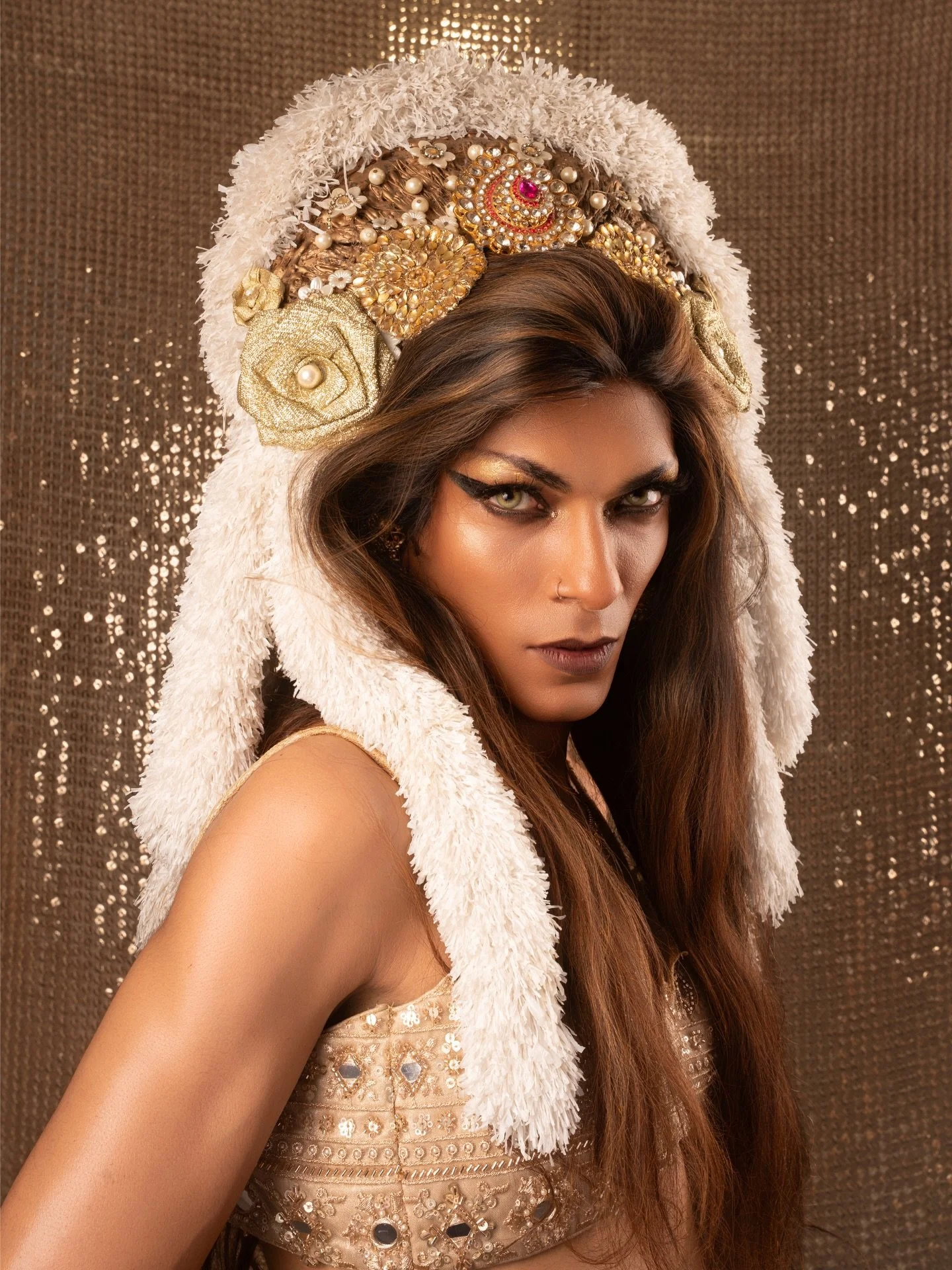 A little gold, a lot of queen 👸🏽 
-
ft. @zeeessshh 
Photography @saunakspace 
Wardrobe @lovejthelabel 
Styling @janviturakiamalik 
Assist Jasbir Farangi
-
#pursuitofportraits #queerstories #mumbai