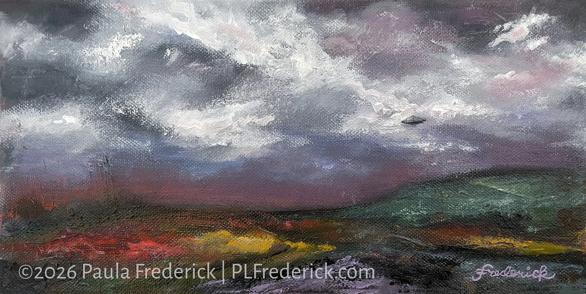 Where Sky Meets Land, Meet Me | By Paula Frederick | Oil on canvas