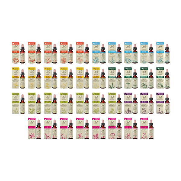 Quick view of all 38 of the Bach 10mL packaging design system which I designed, integrating a dual-language design system in American English and American Spanish. The smaller 10mL size bottles come in cartons, shown here.