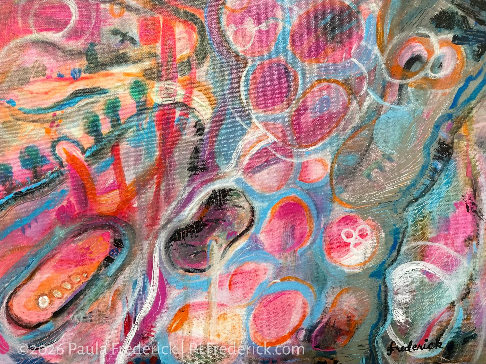 Macro + Micro Crow Story | By Paula Frederick | Acrylic on canvas board