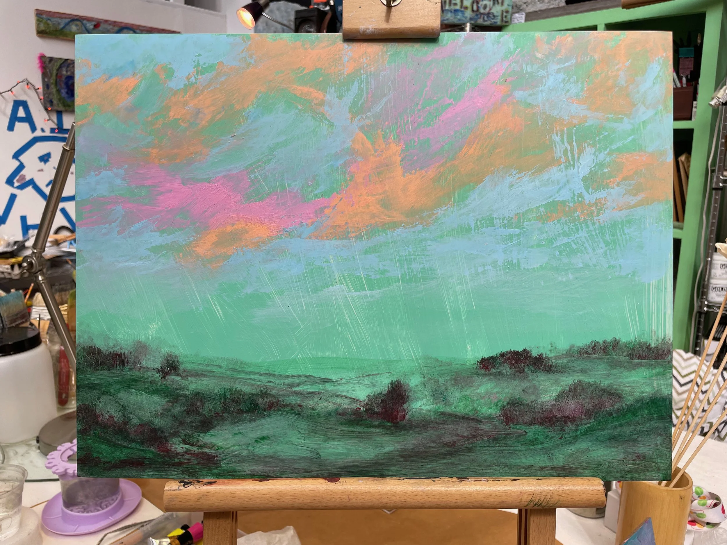  Ever Take A Stroll...On A Planet? | By Paula Frederick | Acrylic on board