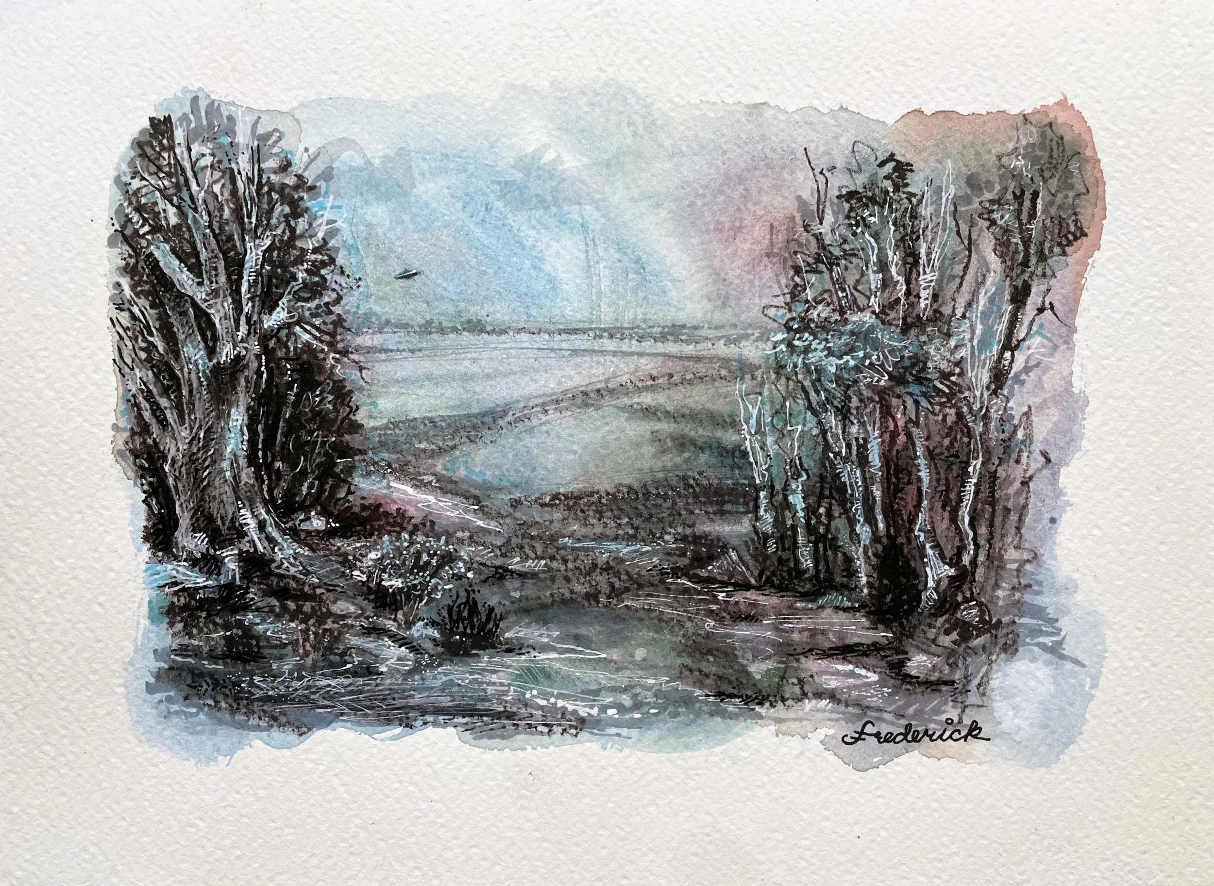 Unity & Perspective (U.A.P.)| By Paula Frederick | Acrylic and mixed media on paper