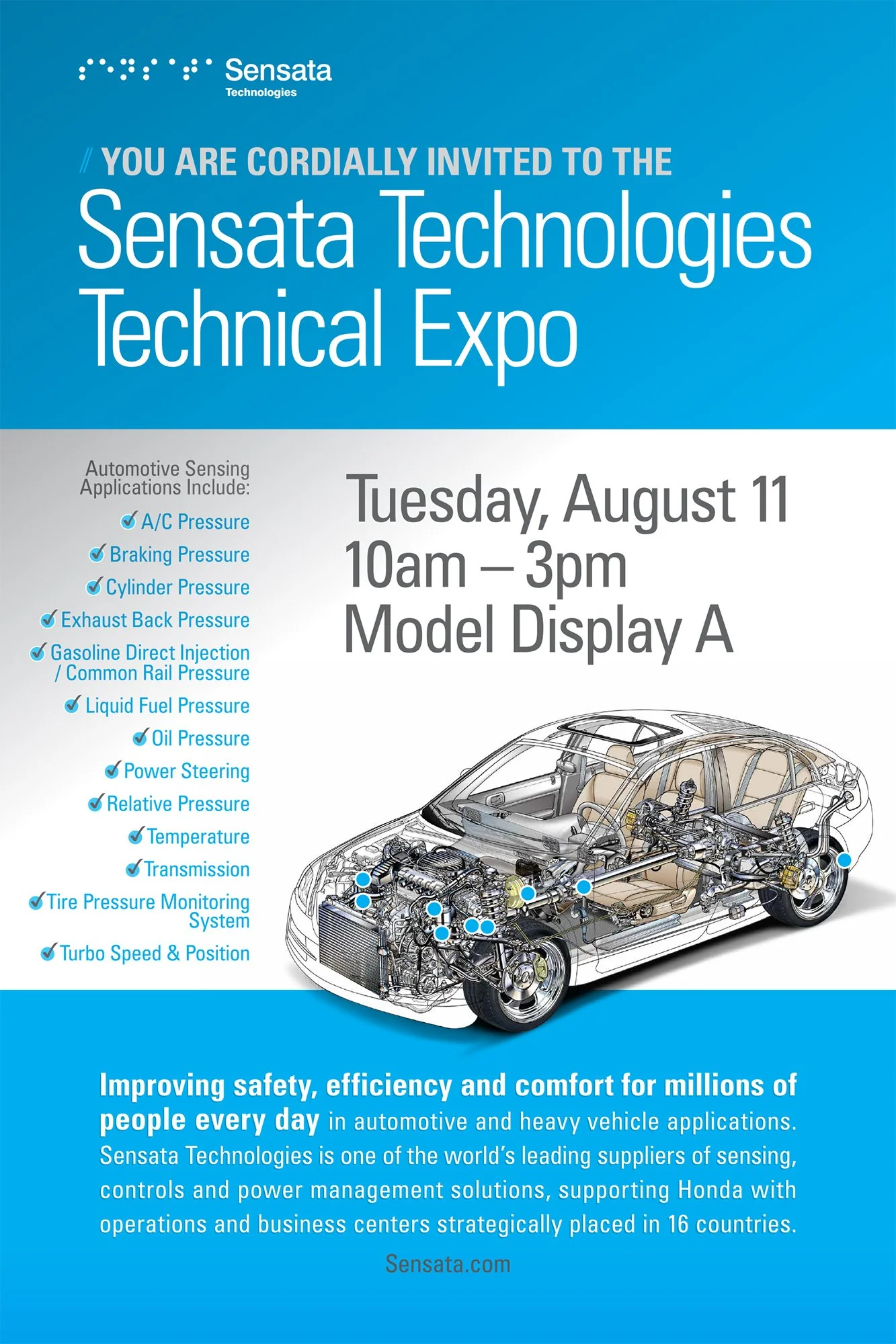 Poster for automotive technology engineers. Actual size: 2’ x 3’.