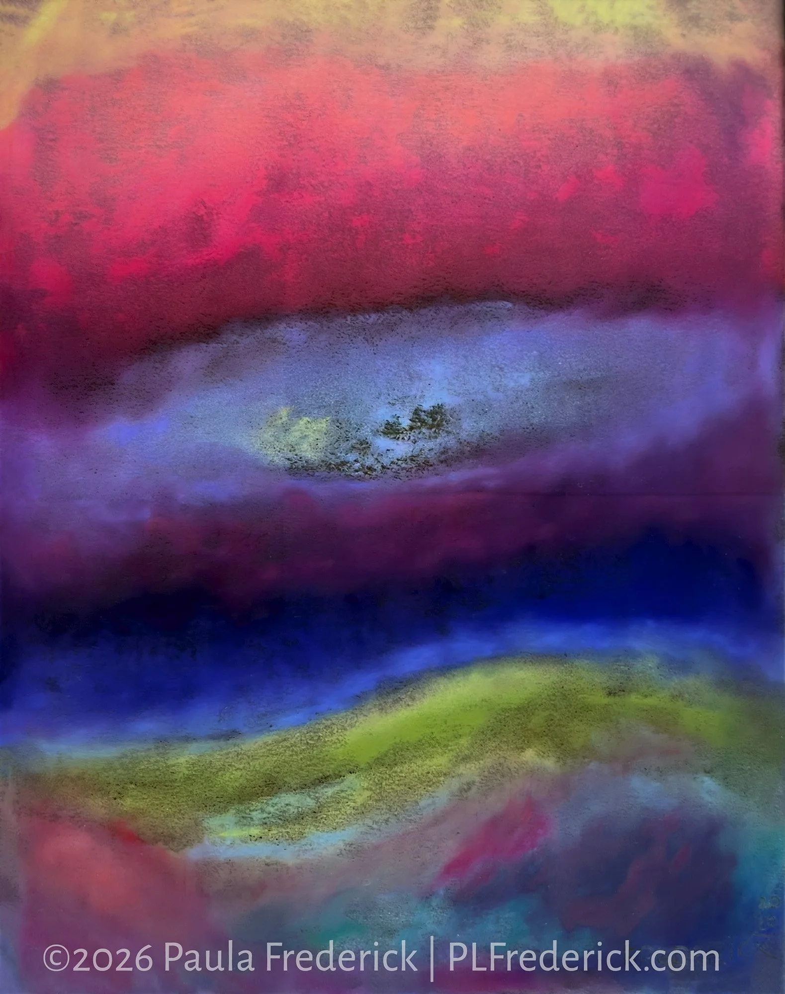 Channel | By Paula Frederick | Oil pastel on paper