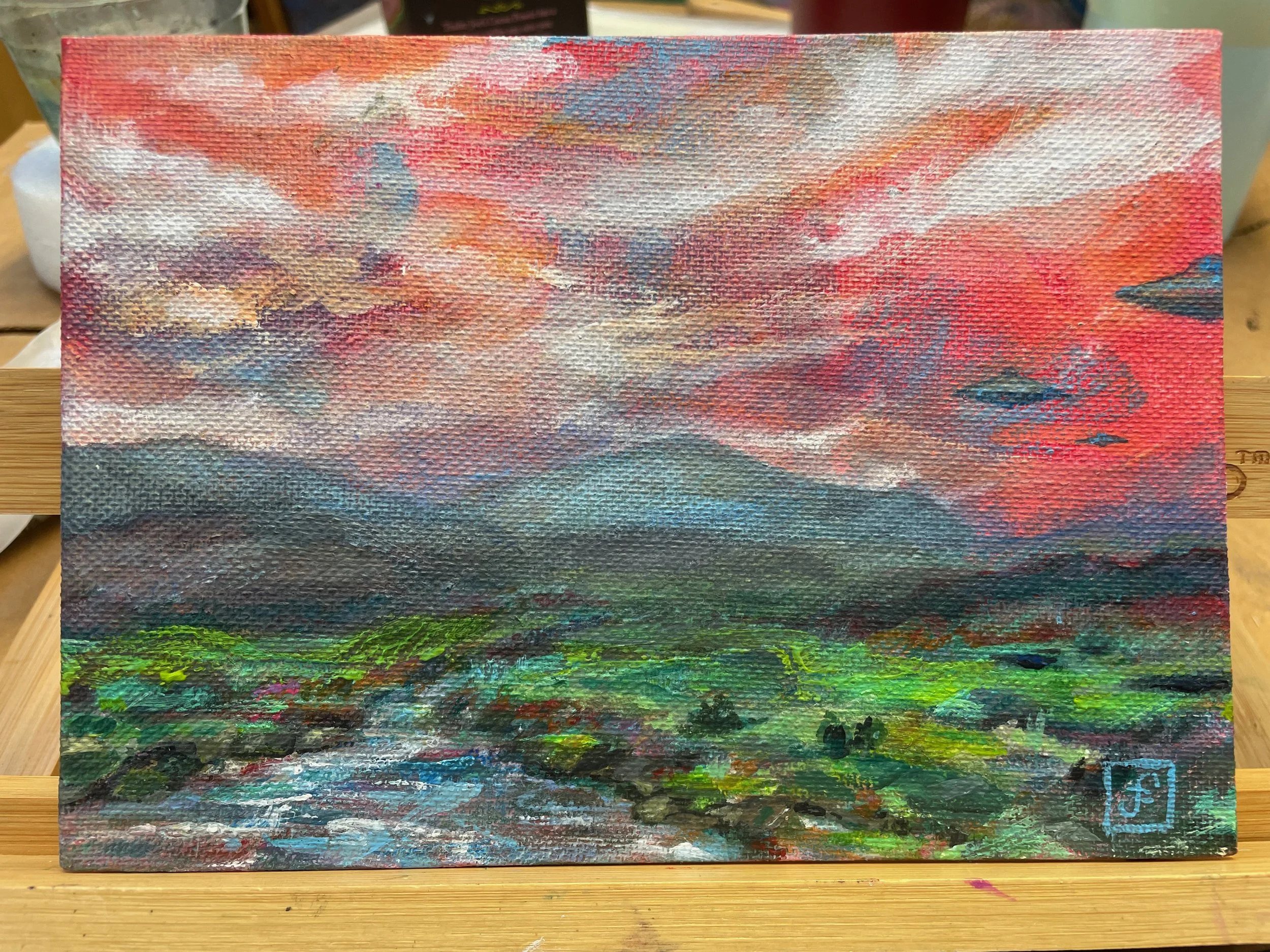 Land of Landings (2) | By Paula Frederick | Acrylic on canvas board