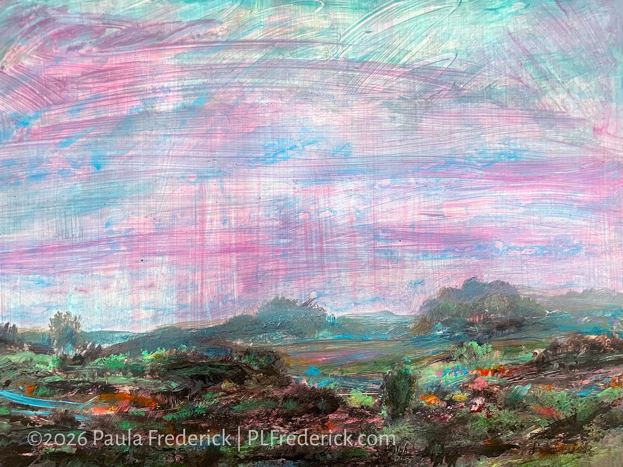 On Planet, Life Prospers | By Paula Frederick | Acrylic on board | 12 x 9 inches