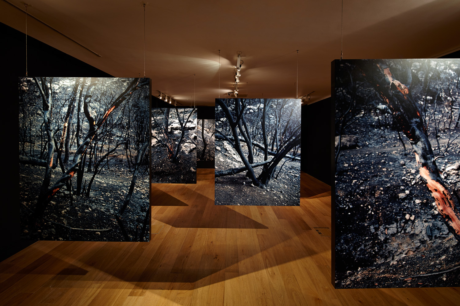 Wounded room installation: photographs and surround sound, The Mosaic Rooms, London, 2015