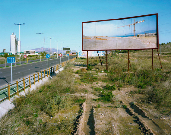 Port Tanger Med, Morocco, placed in highway leading to retail park, Murcia, Spain. Imported Landscapes , 2010. 