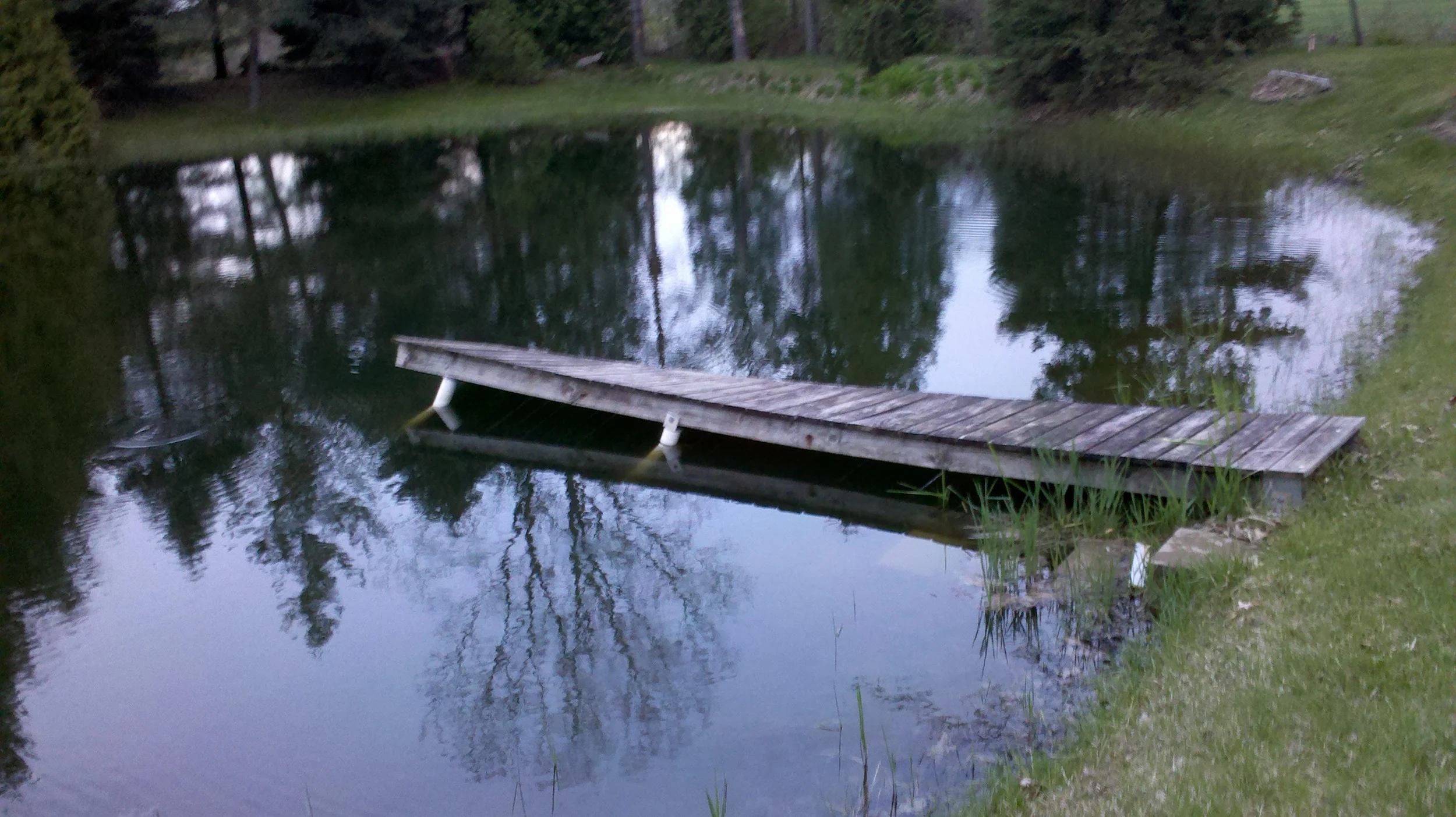 sunken docks are easily lifted and reset on foundation using lift bags