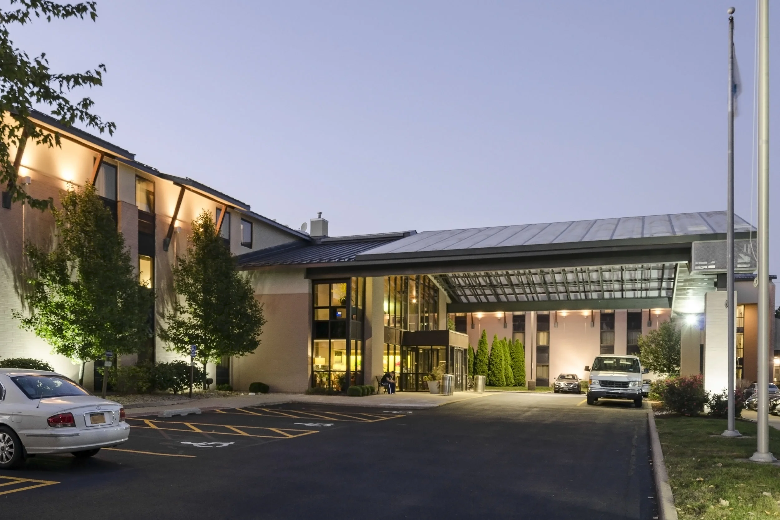 Hotel Entrance at Twilight