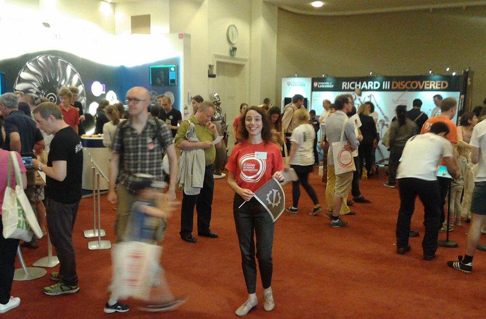 Vasiliki printed a flag and took it to the Royal Society