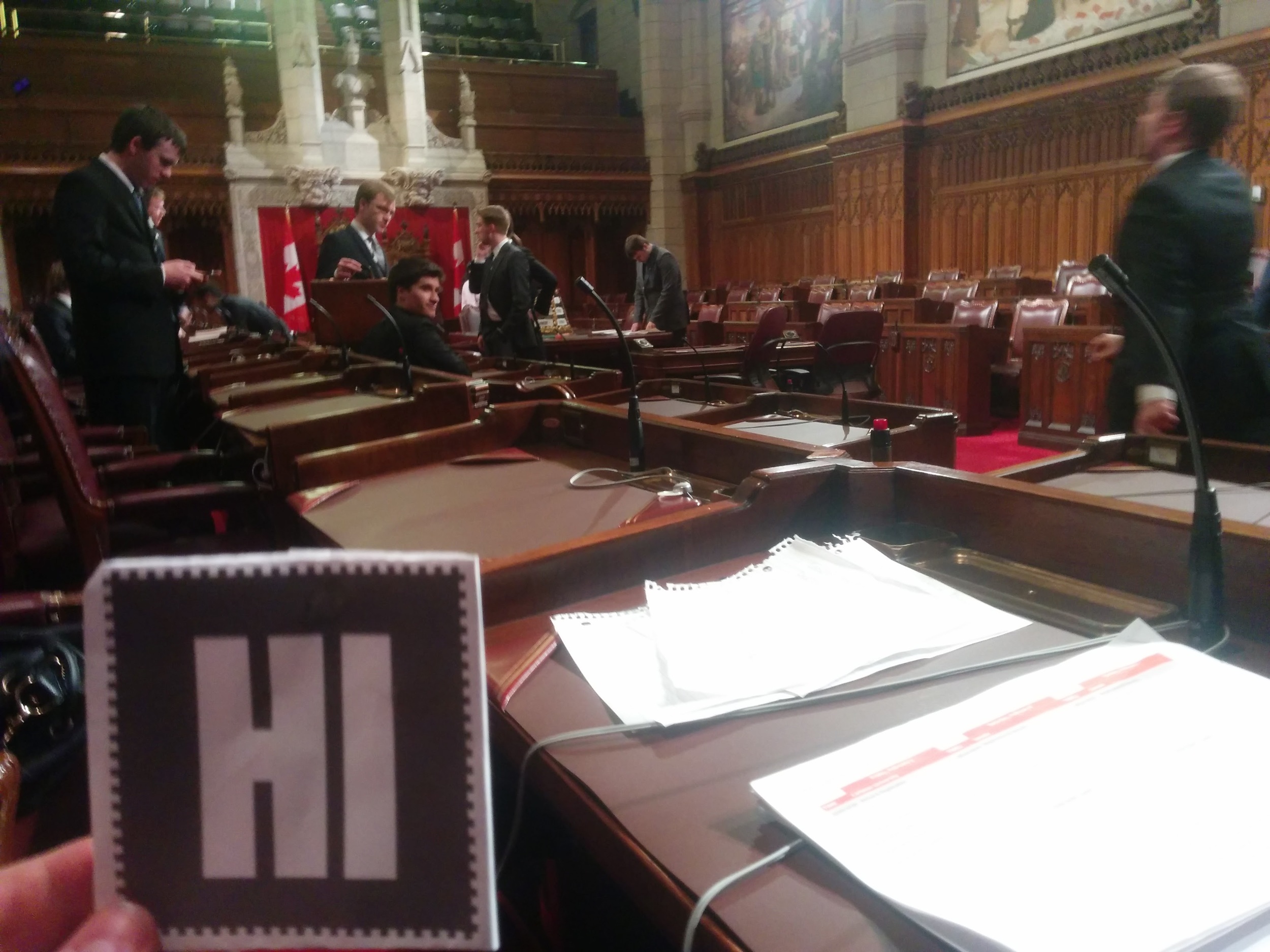Anthony at a Mock Parliament in the Canadian Senate