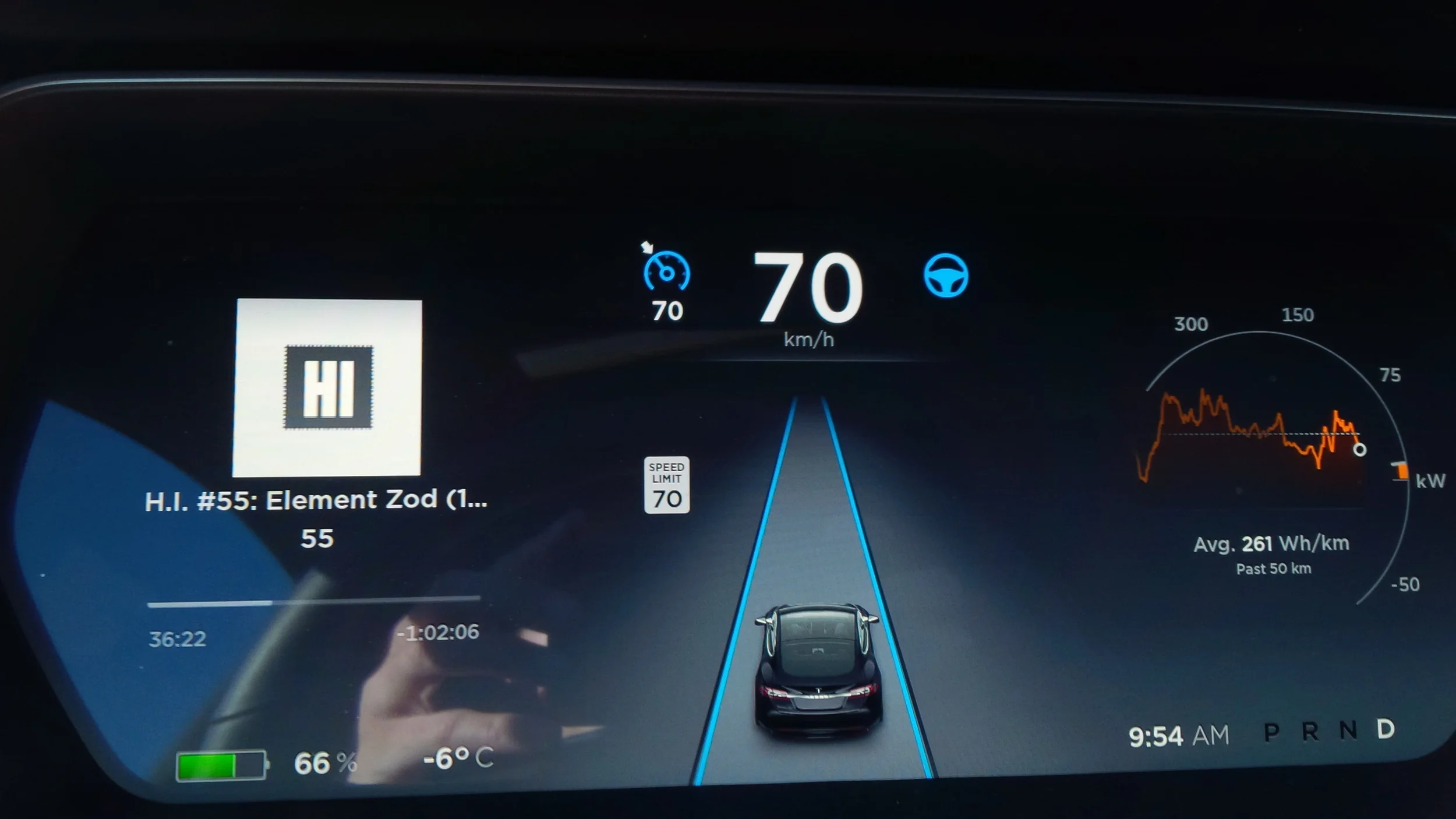 Grant tests the autopilot in his Tesla