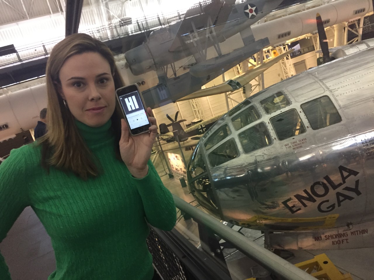 Catherine at the Enola Gay