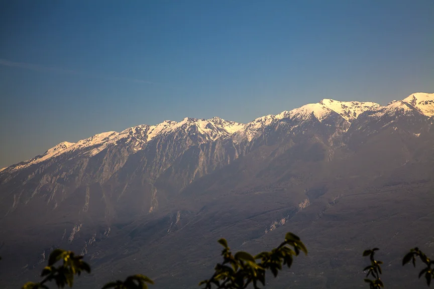 Mountains rising above the eastern shore of lake Garda