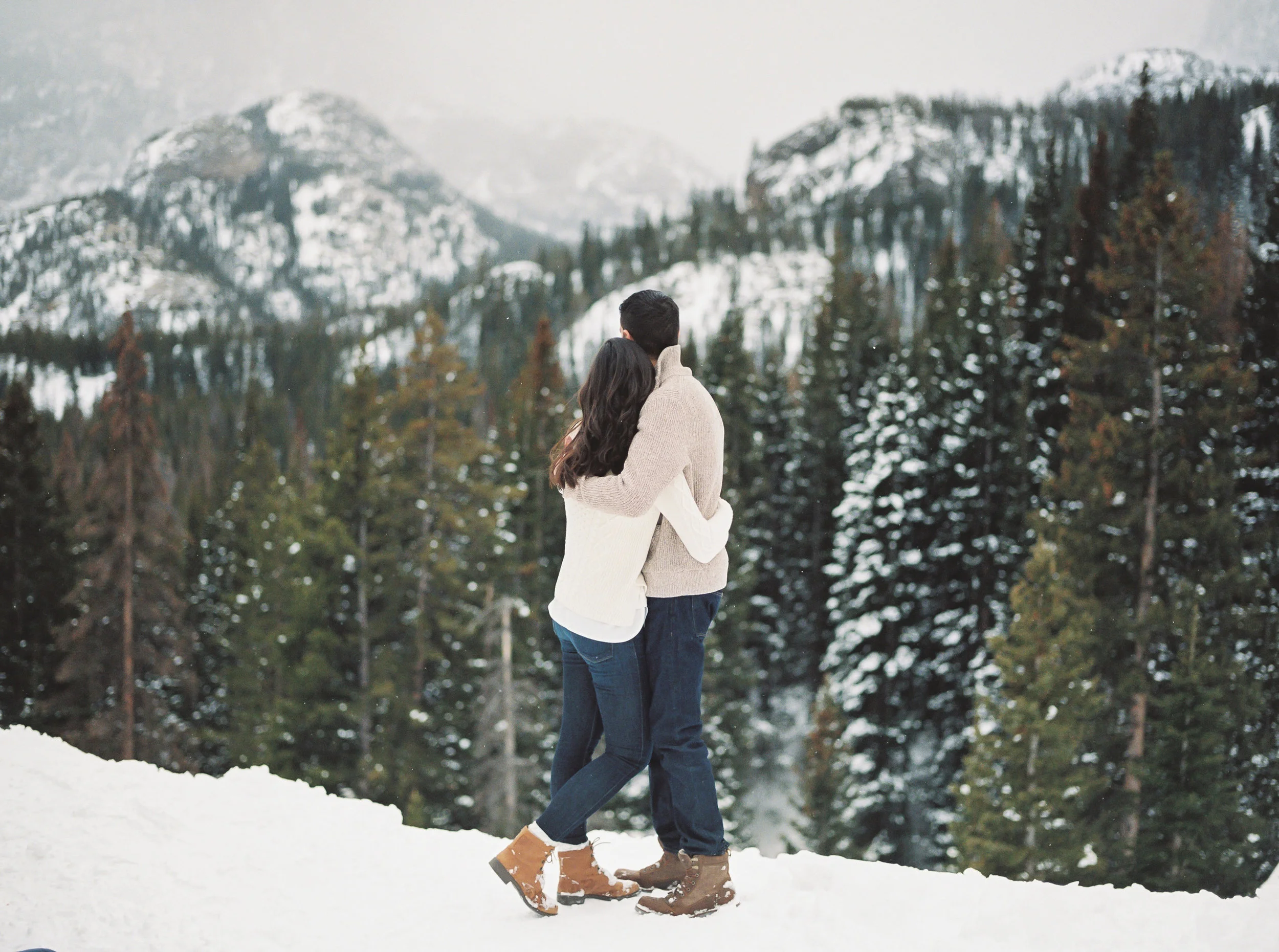 Snowy Denver Engagement Session