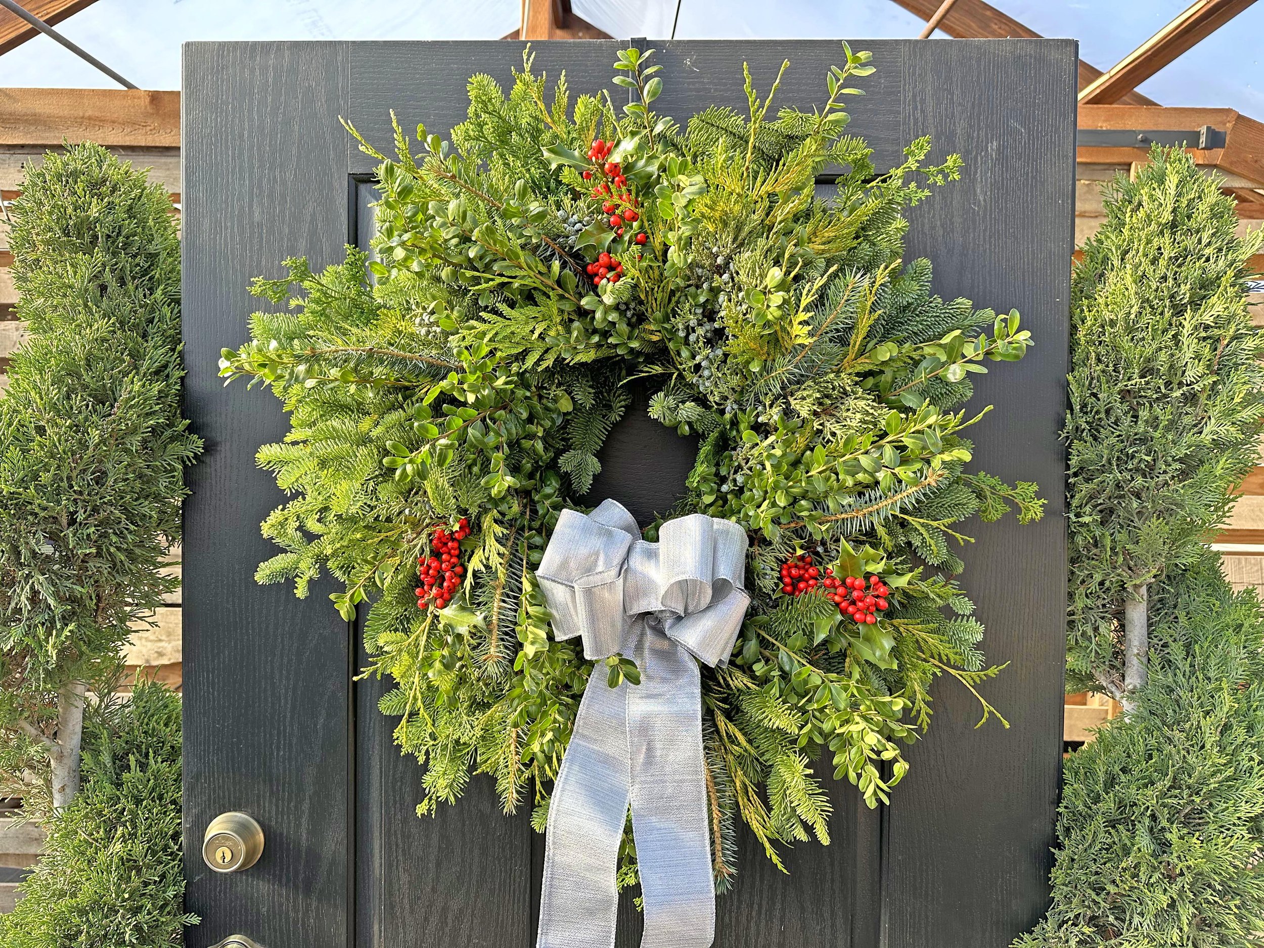 Wreath #3 with holly & silver bow3.jpg