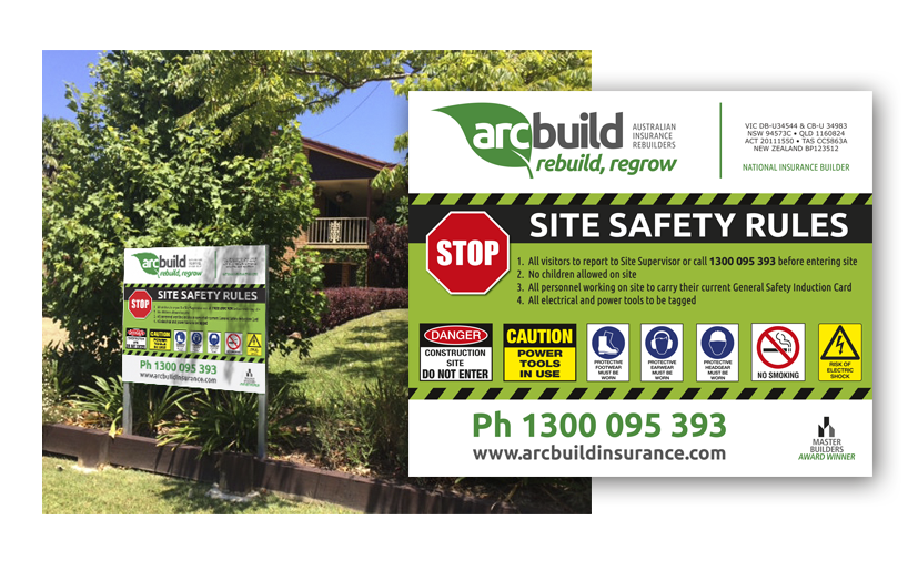  A typical site safety sign.    