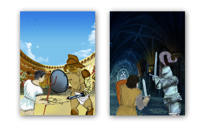  Each design started out as a rough sketch to get the layout correct. These are two examples of the rough (very rough) sketches we initially supplied to the illustrator to begin the design process. The illustrator then took up the baton. After a few 