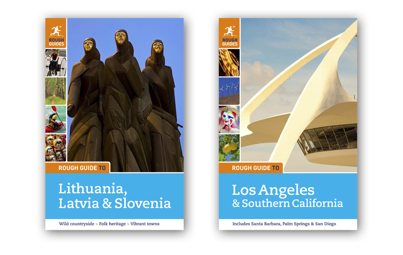  Here, a multiple-image cover is shown as a move away from the traditional single-image cover used by nearly all other travel guides. A single image can be a troublesome representative of a country or region, so we thought the device of a feature ima