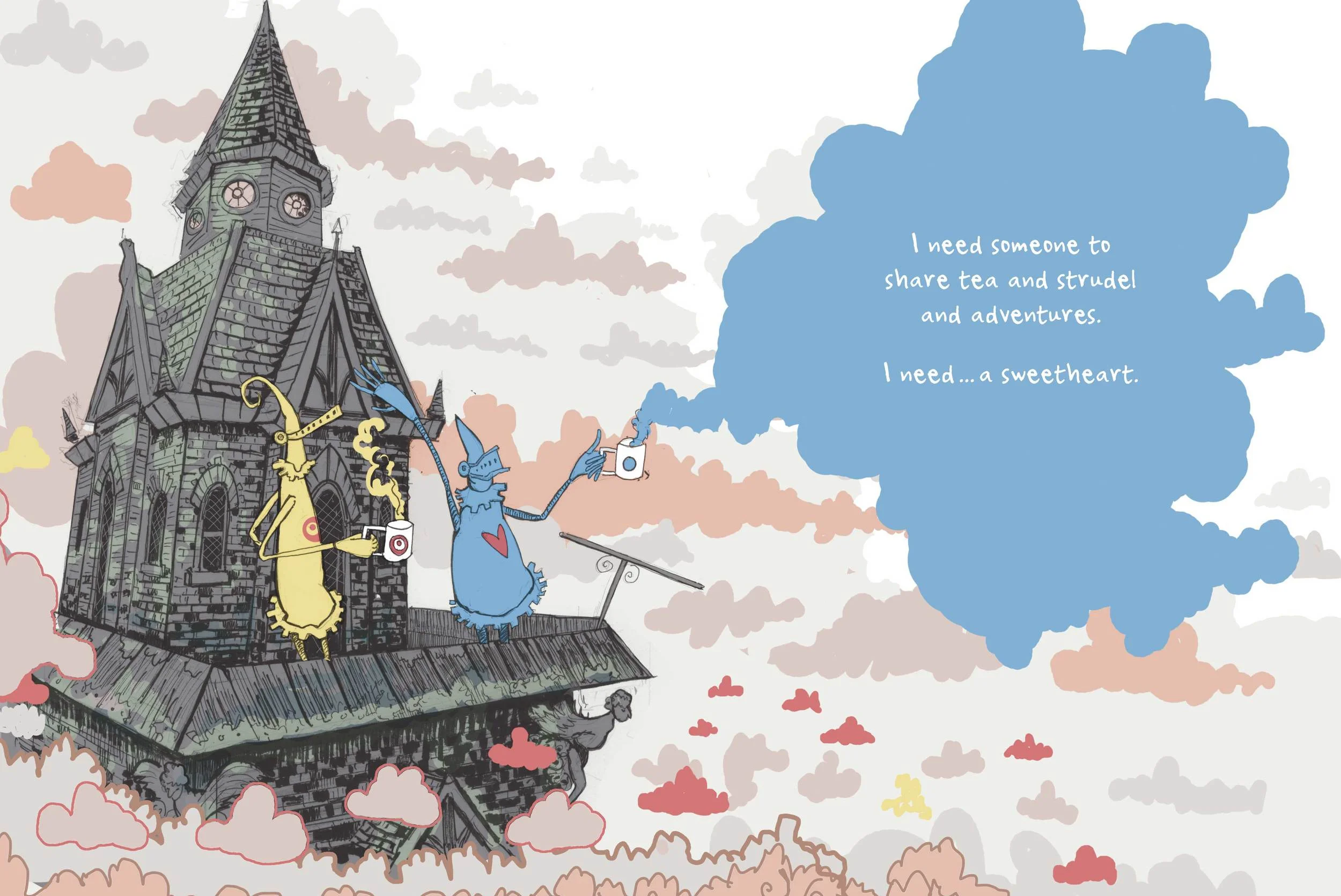  The illustrations and text were largely finished before we became involved. But during the design process, some text and imagery required tweaking to get the story telling just right. 