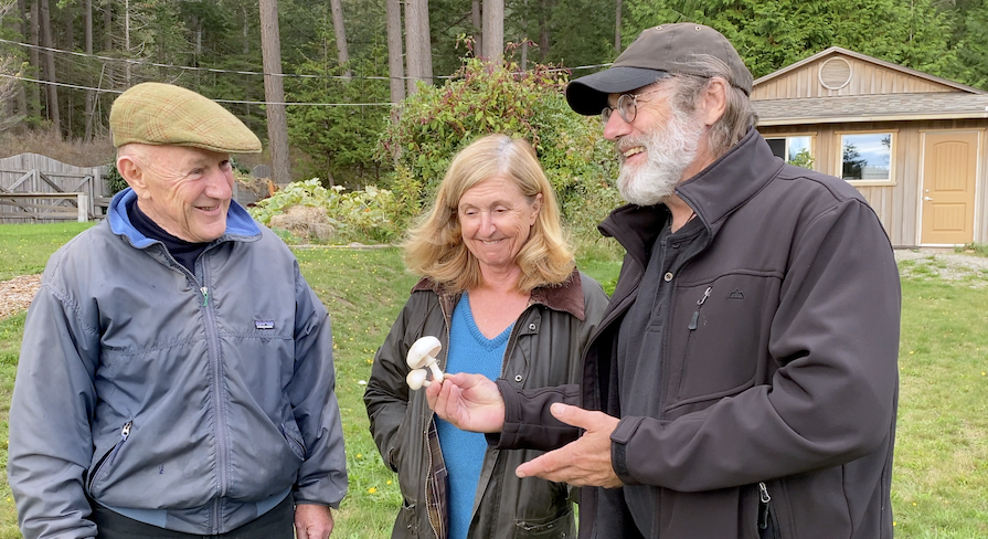 Paul Stamets with Leucoagaricus leucothites and Victoria and Ian Watson
