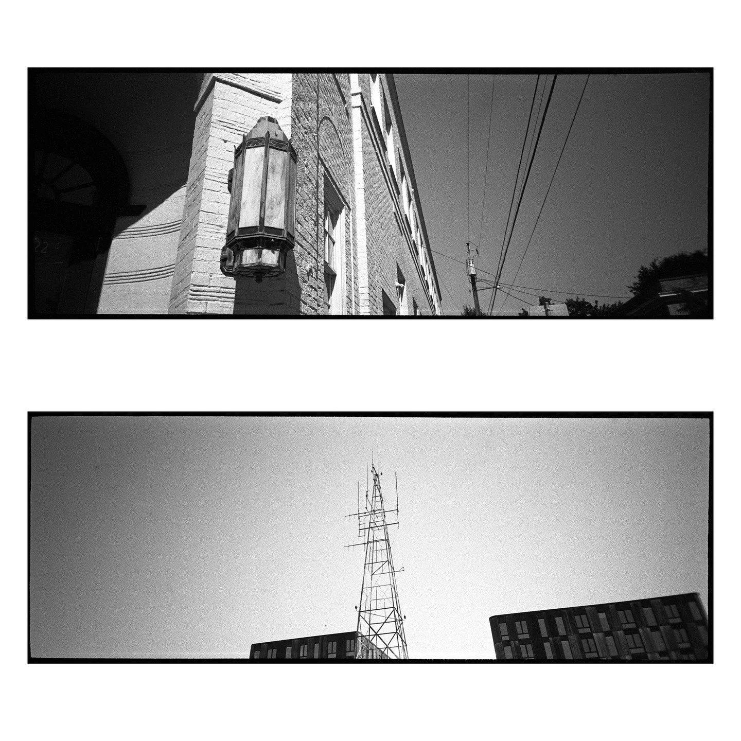 I've been making little panoramic images lately walking around town. These are from an afternoon I was on my way to get a haircut. It's been a nice little exercise for my brain to fit shapes into a more cinematic frame. 
.
#filmphotography #portland 