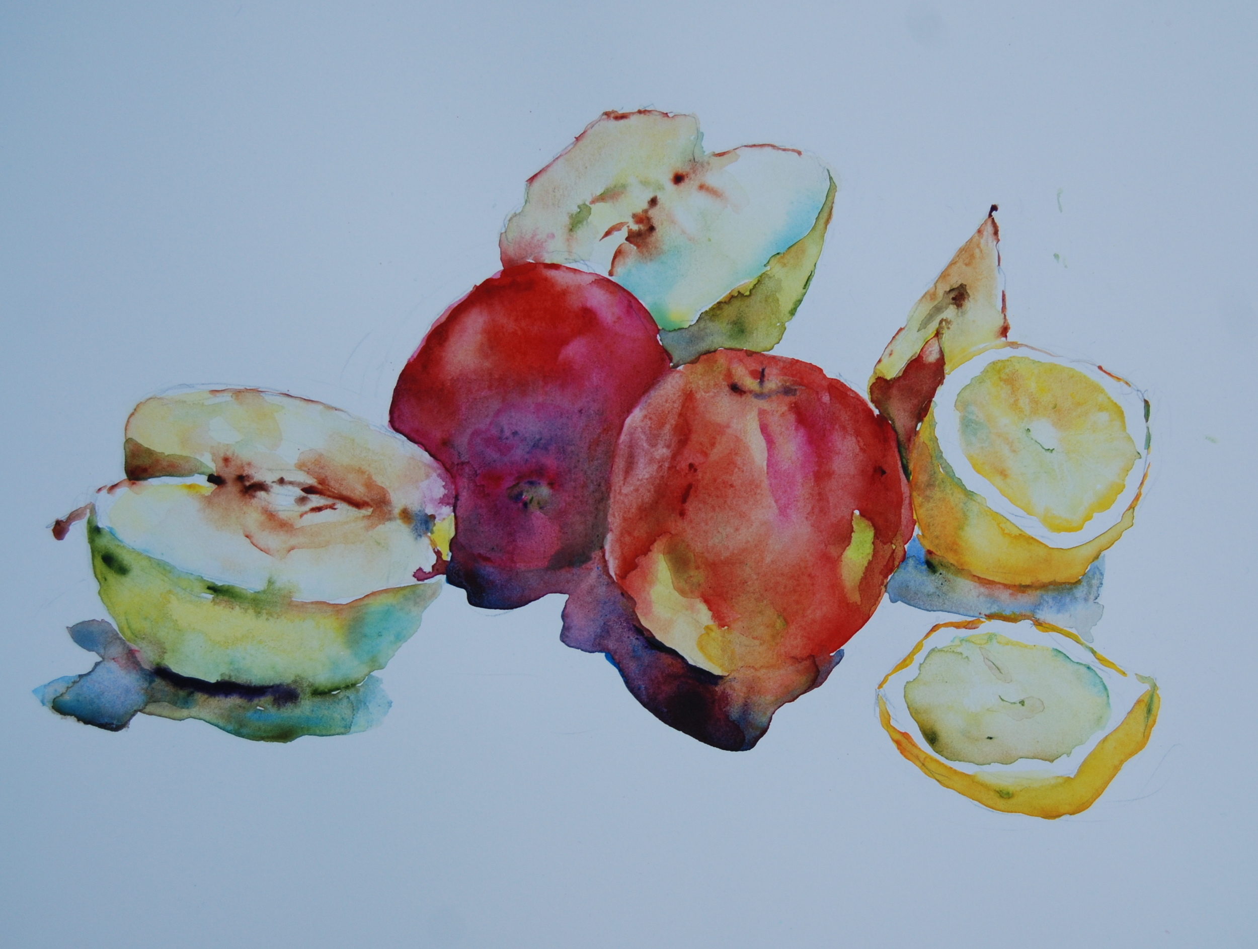 Still Life with Apples and Lemon