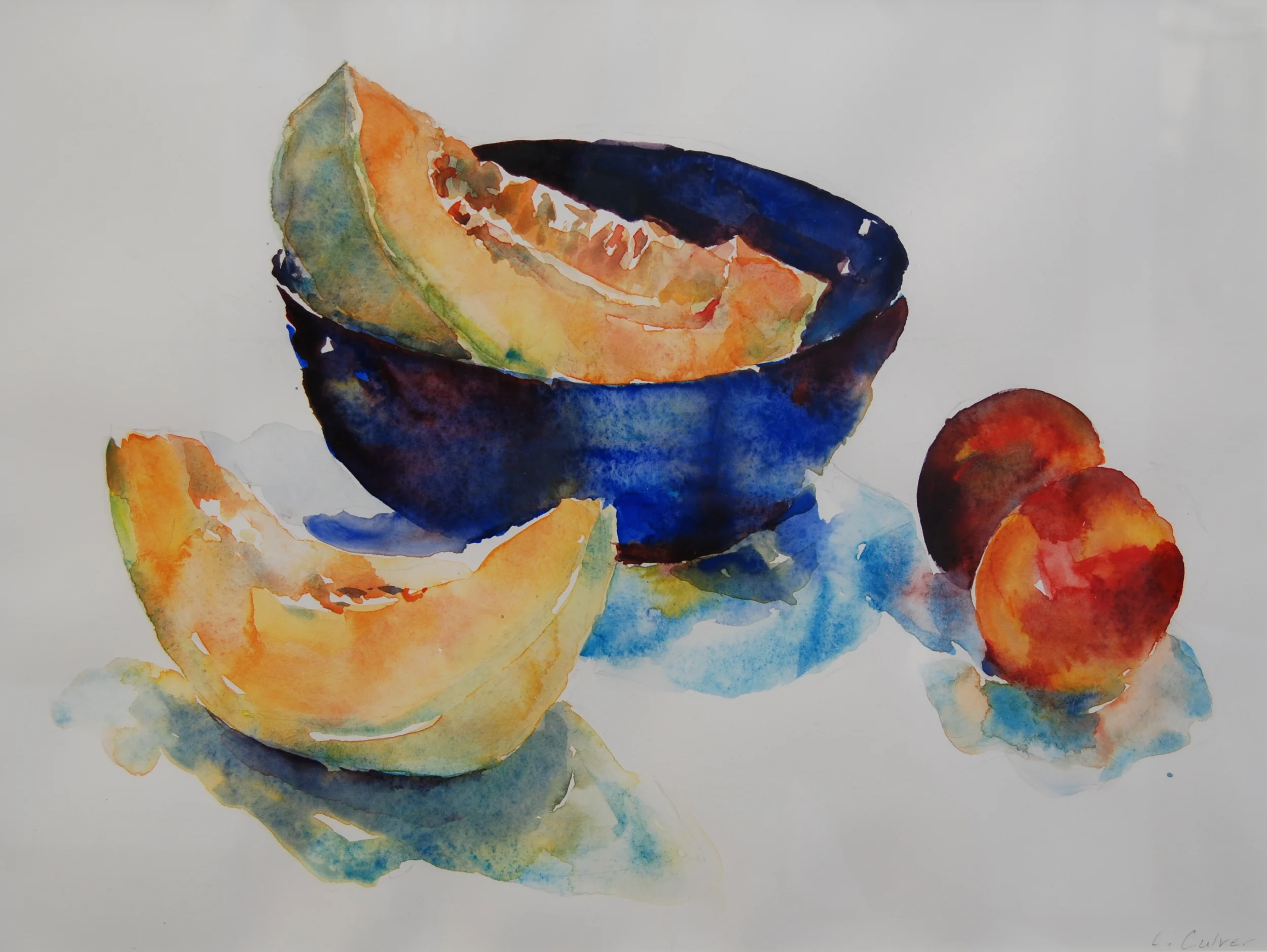 Still Life with Melon and Peaches