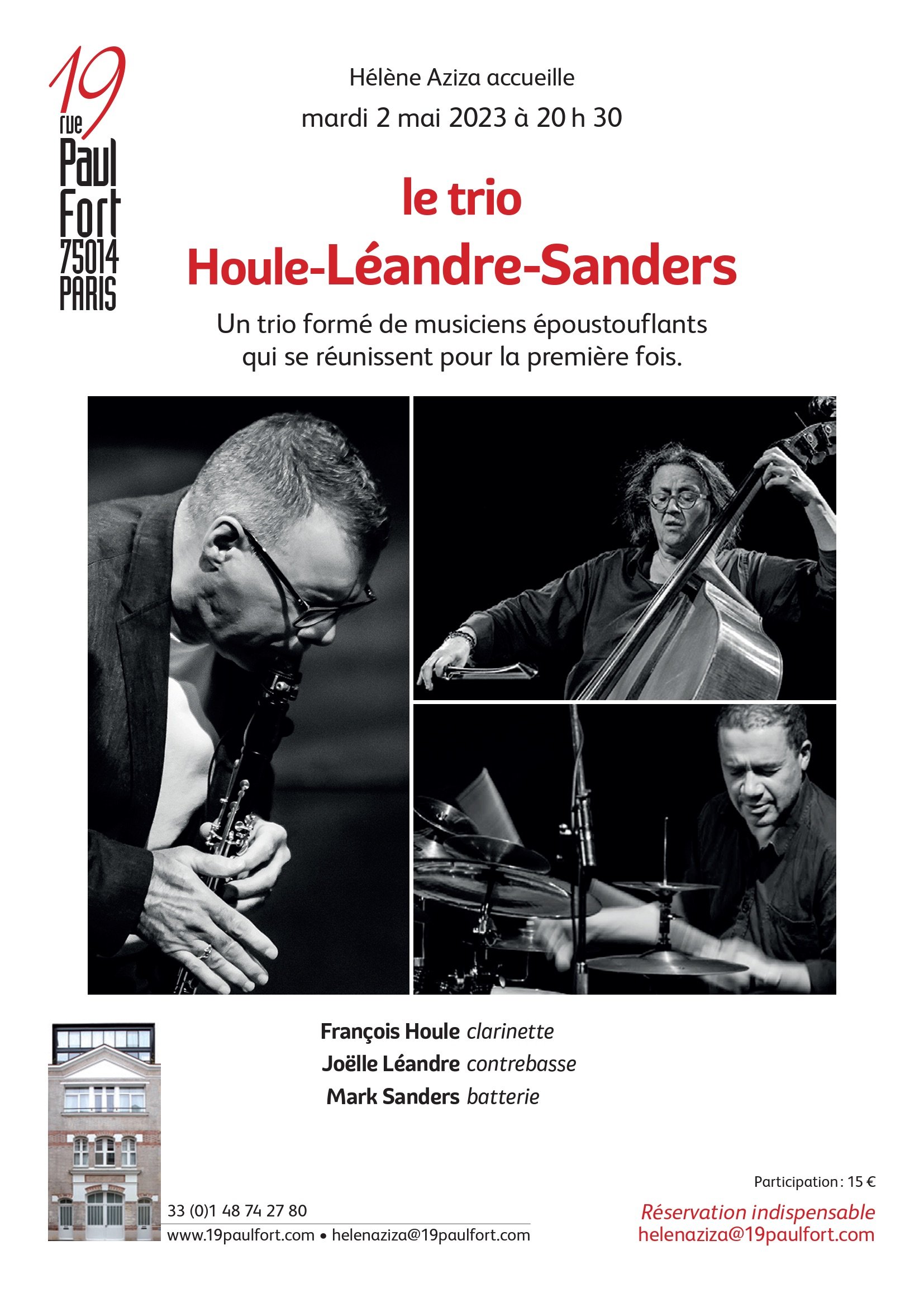 Trio François Houle - Joëlle Léandre - Mark Saunders in Paris