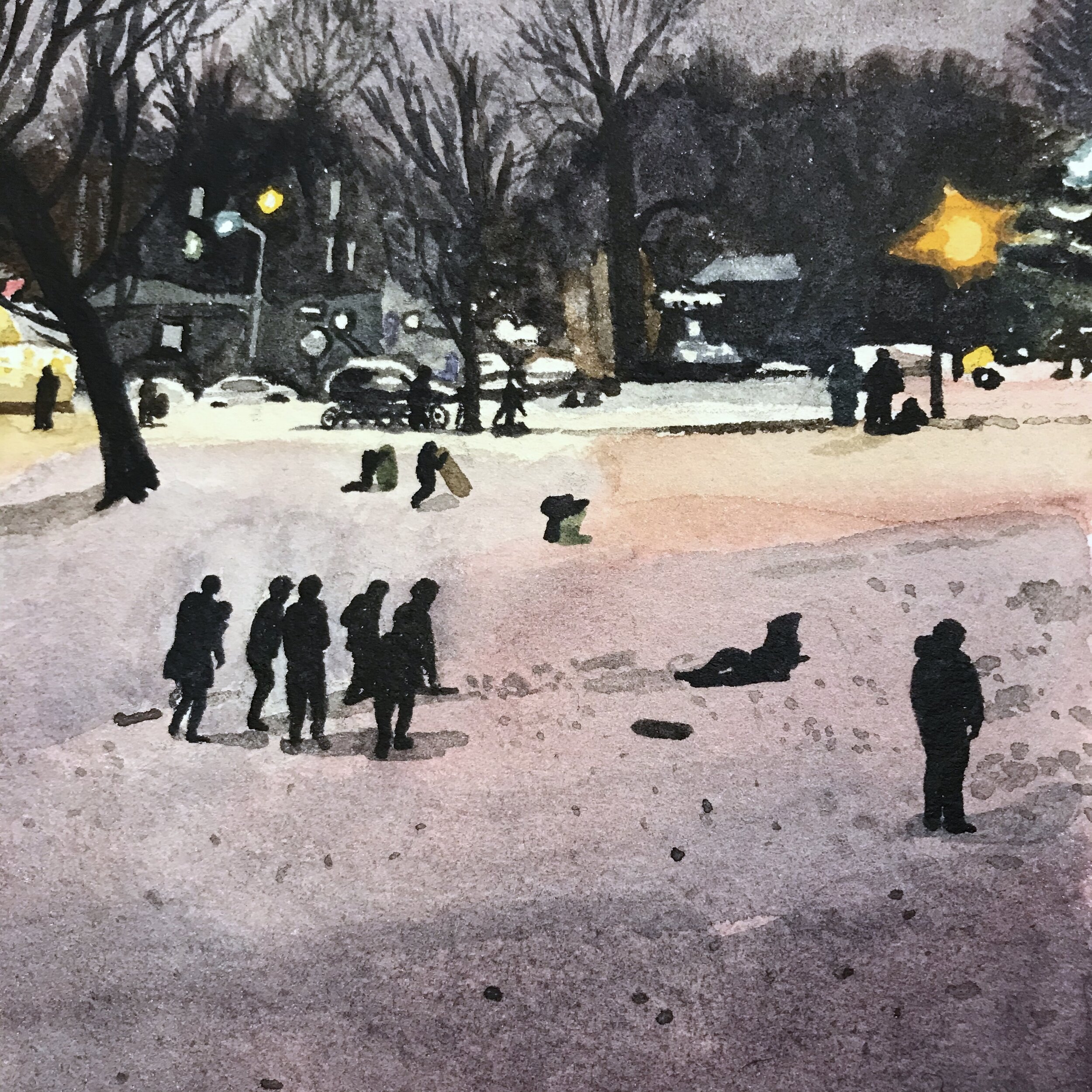 Sedders in the Snow, Clark Park (detail)