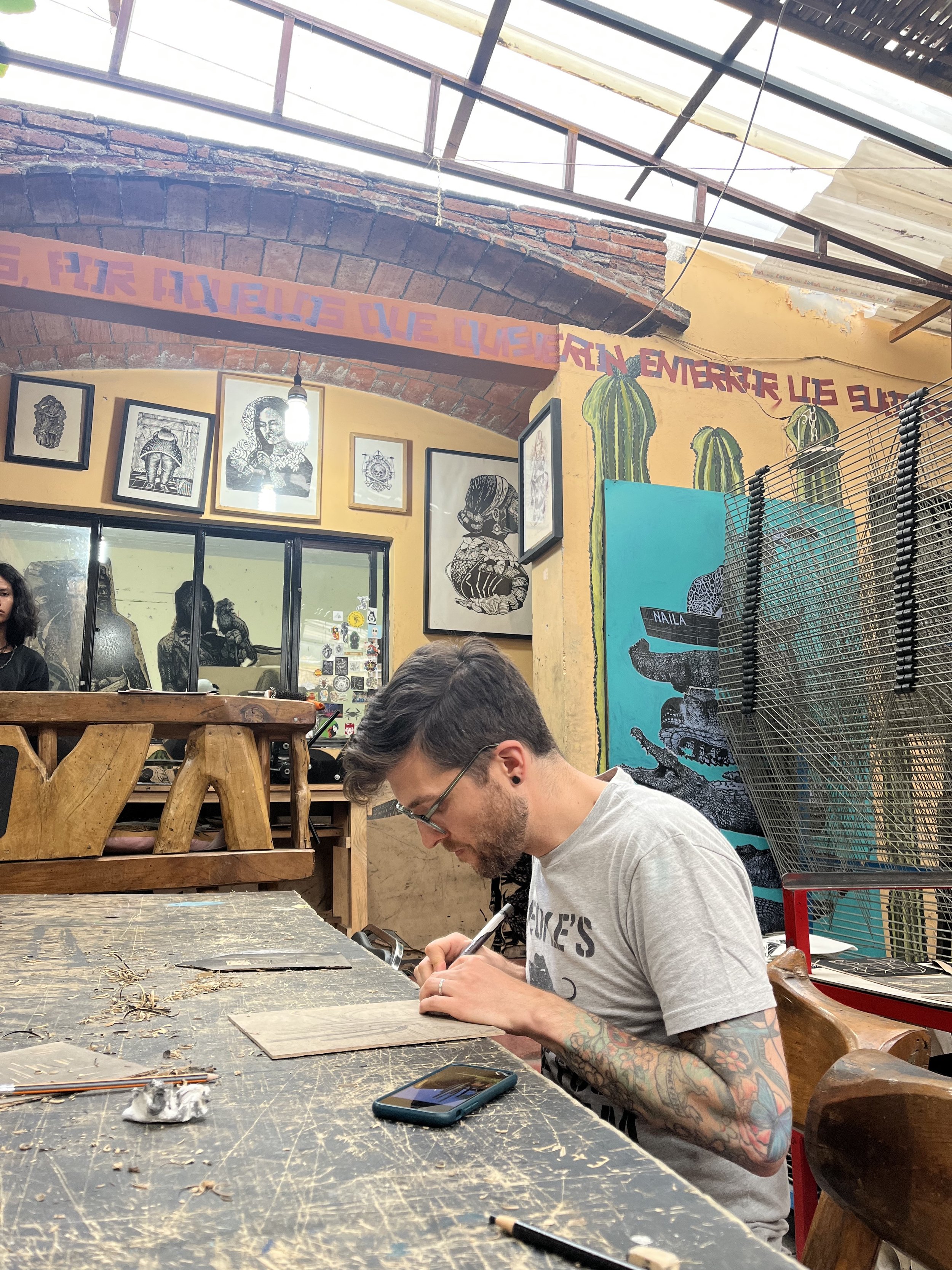 Printmaking workshop at Subterraneos