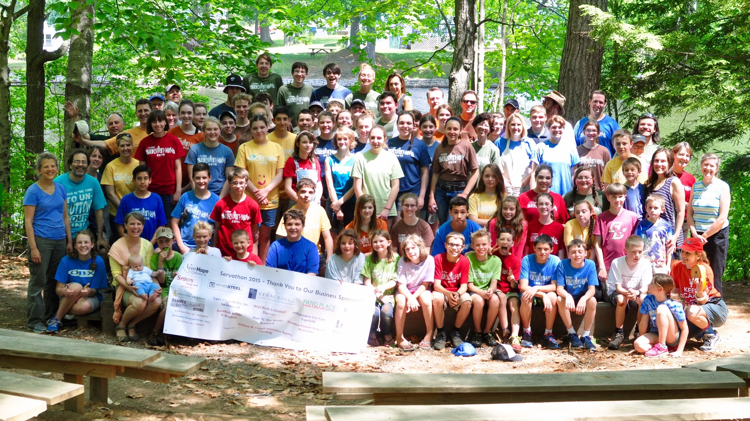 Our happy group just after finishing the morning's work. 