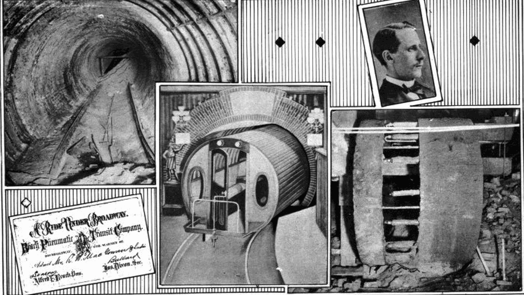 Portrait of the inventor and his NYC subway.