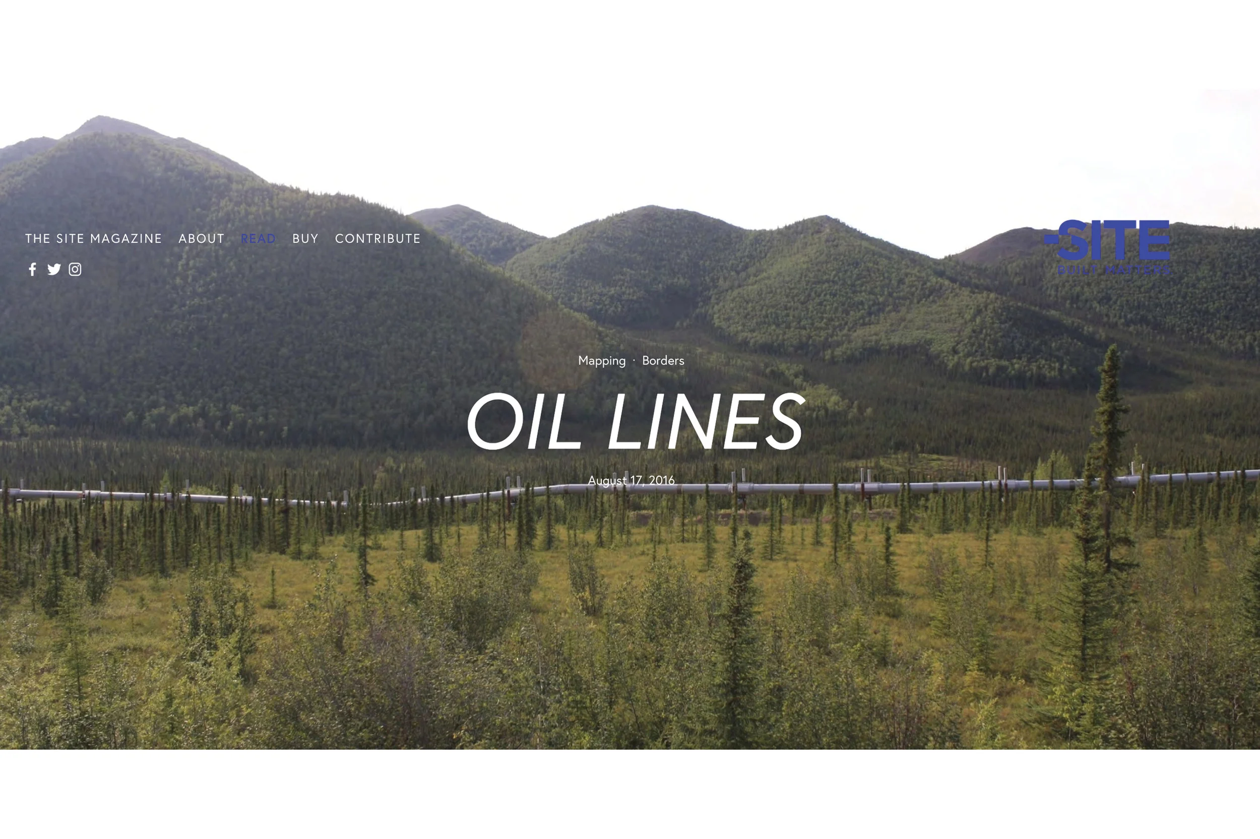 THE SITE MAGAZINE, VOLUME 35: BORDERS. “Oil Lines." Summer, 2016