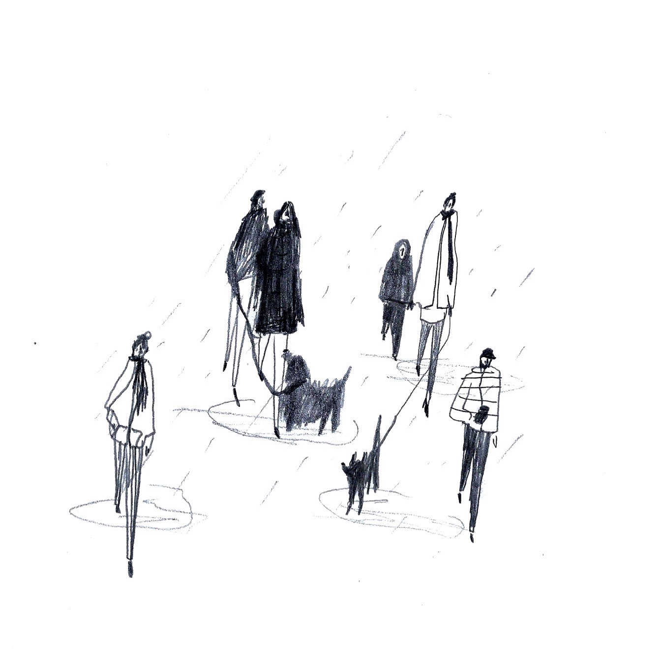 Walking, Raining, Being