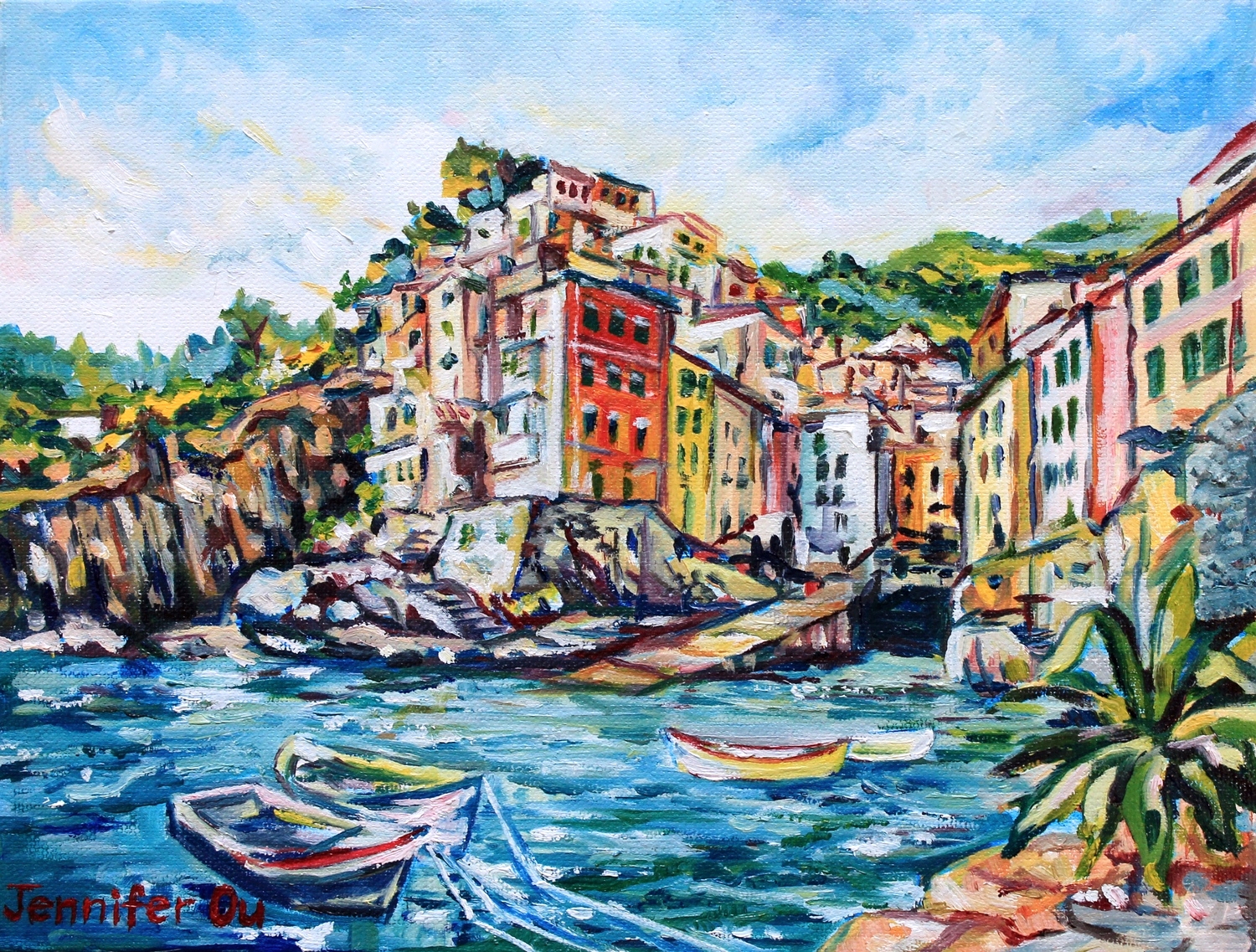 Riomaggiore, Cinque Terre, 9x12, oil