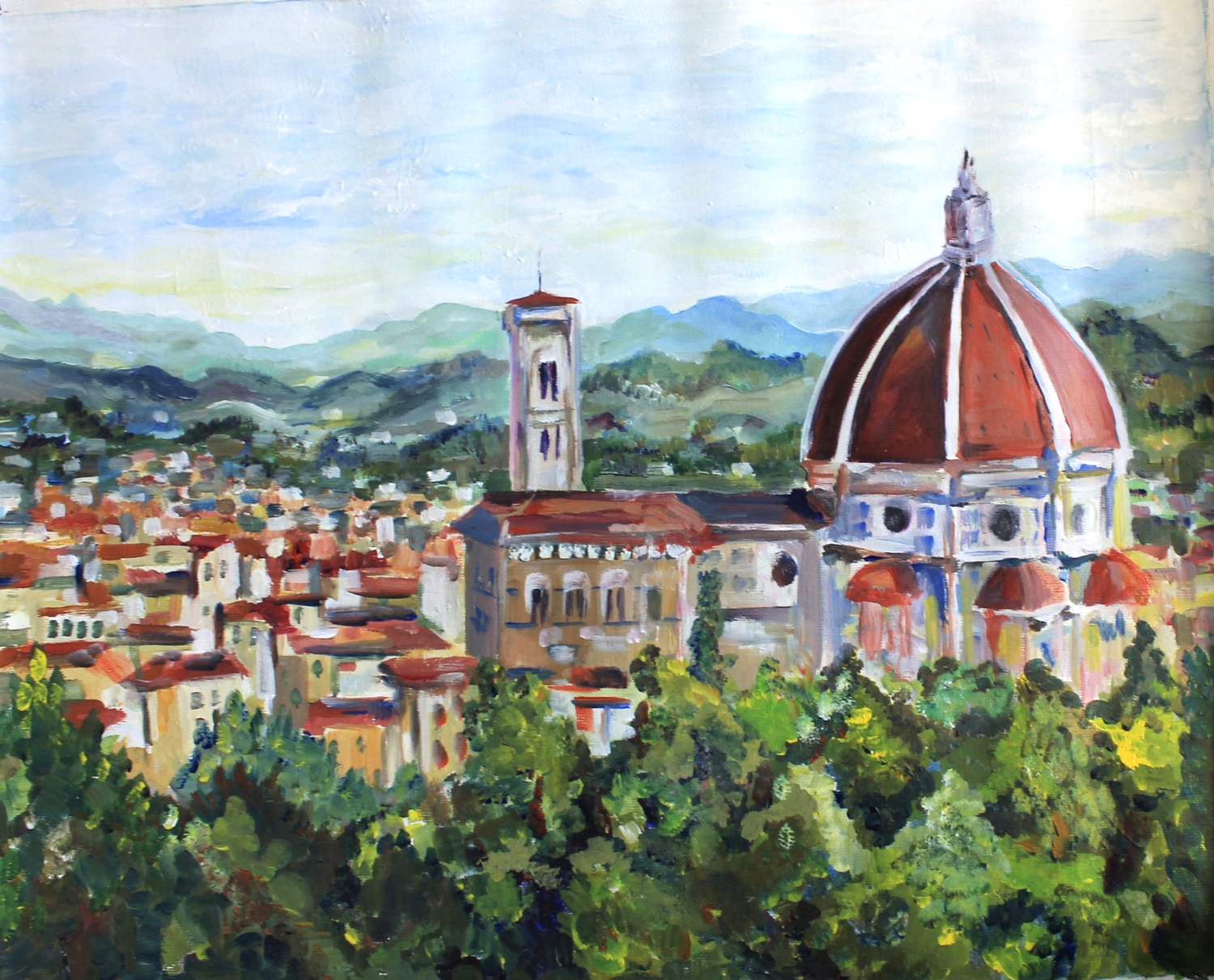 The Duomo (Florence), 16x20, acrylic. Plein air
