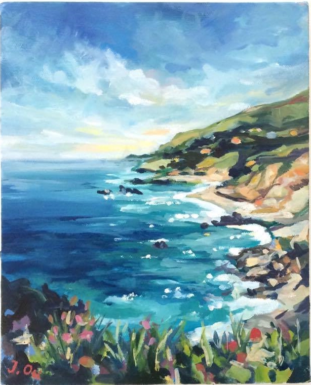 Overlooking the Pacific 8x10", oil on canvas -SOLD